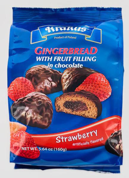 Krakus gingerbread w fruit filling in chocolate filling raspberry