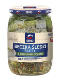 Seko Beczka Sledzi Filety z Suszonymi Ziolami (Herring Fillets w/ Herbs 19.40oz) 6/550g