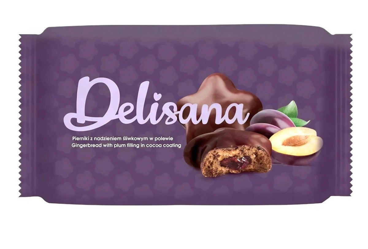 DELISANA GINGERBR. GWIAZDKI W/MULTIFRUIT FILLING IN CHOC.