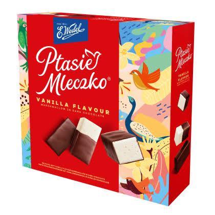 Wedel Ptasie Mleczko -Waniliowe 80 Lat Vintage Red