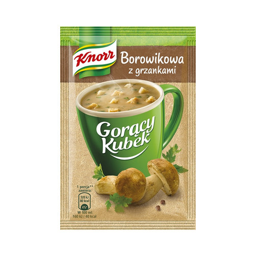 KNORR Borowikowa Z Grzankami  Goracy Kubek Boletus Instant Soup with Croutons 15g