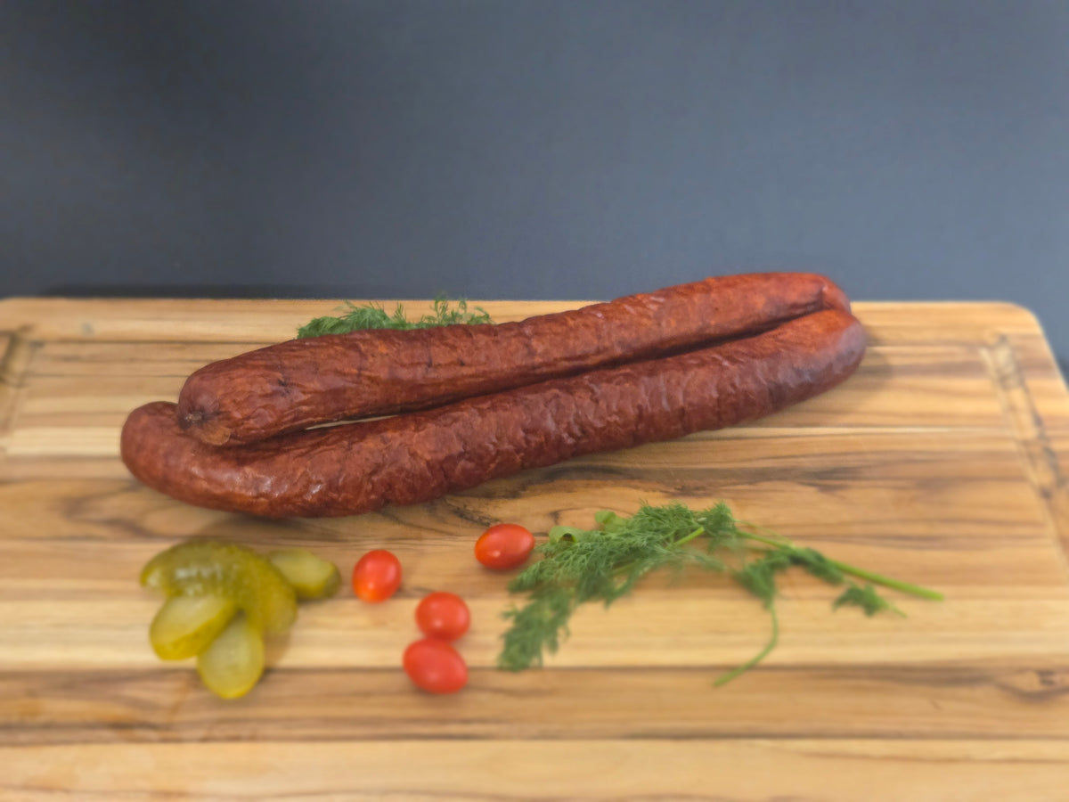 Wiejska Chlopska double garlic kielbasa from Polish American Deli